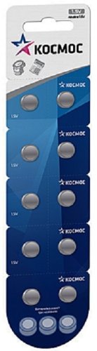 Элемент питания для часов Космос AG1 LR60 (блист.10 шт) (батарейка) картинка 